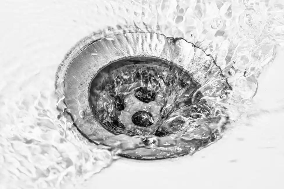 Water draining in a sink