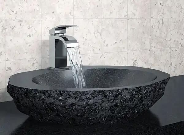 A bathroom faucet
